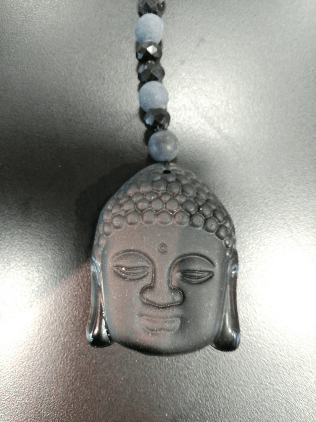 Buddha Black Stone Gemstone Necklace 