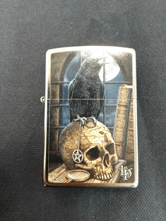 Raven & Skull Genuine Zippo Lighter 