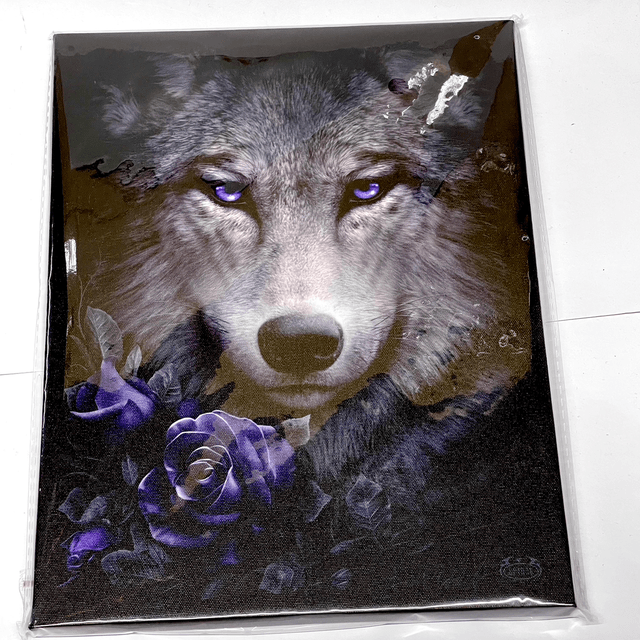 Canvas Print Wall Hanging - Wolf Rose 