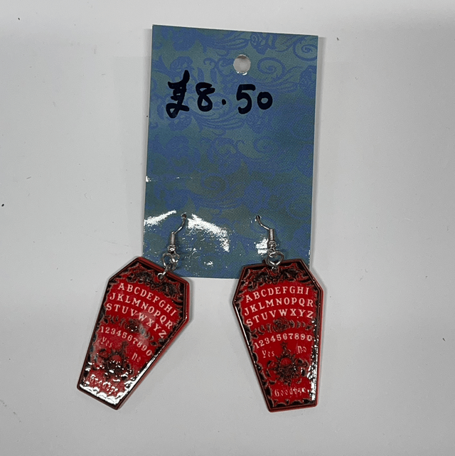 Ouija Board Coffin Earrings 