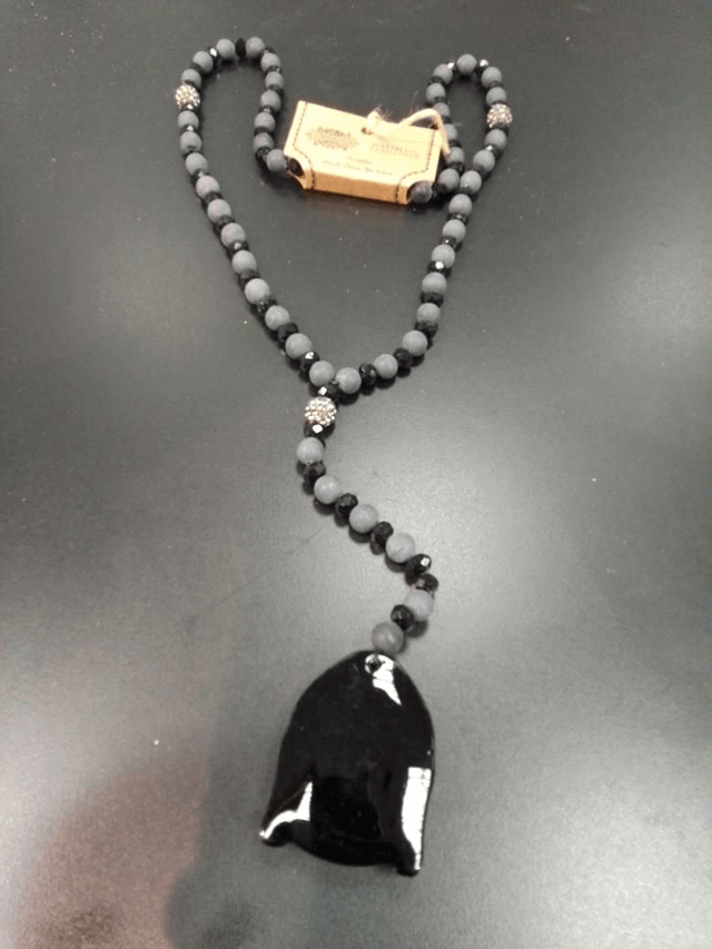 Buddha Black Stone Gemstone Necklace 