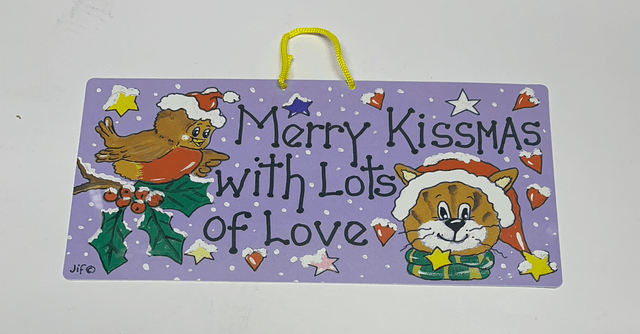 Christmas Hanging Sign - Merry Kissmas 