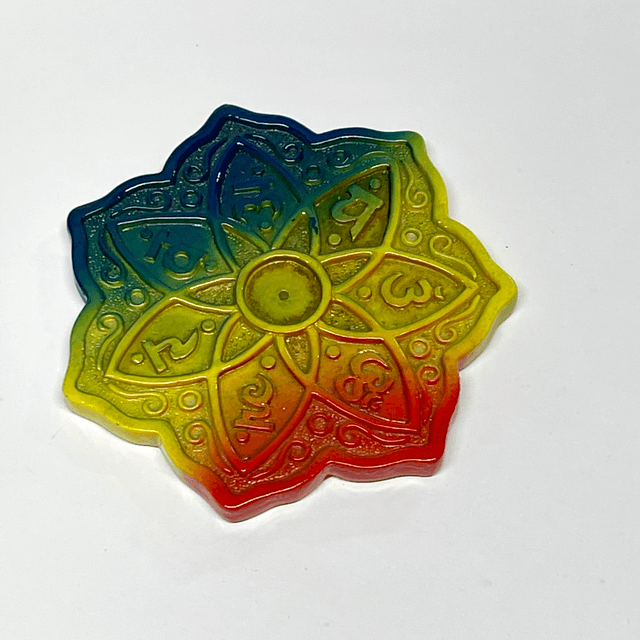 Incense Stick Burner - Rainbow Chakra Meditation Flower 