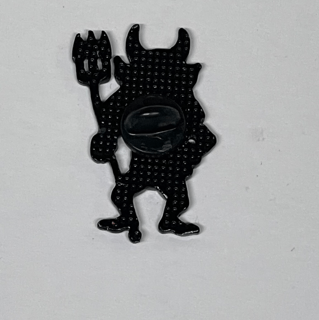 Red Devil in Suit Pin Badge