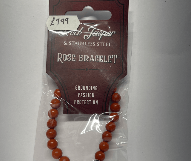 Red Jasper Bracelet with Rose accent 