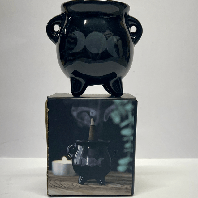 Cauldron Incense Stick & Cone Holder - Triple Moon 