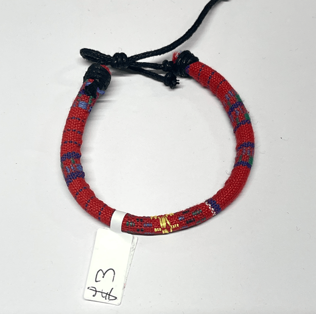 Adjustable Cotton Bracelet - Red