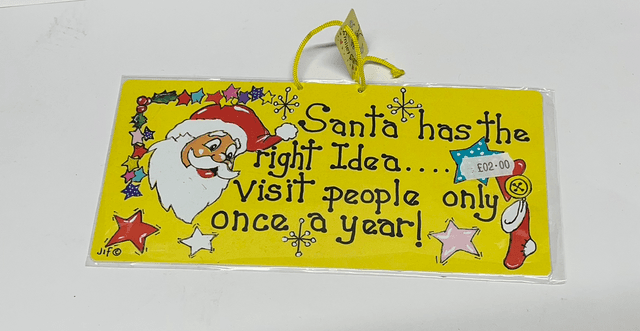 Christmas Hanging Sign - Santa