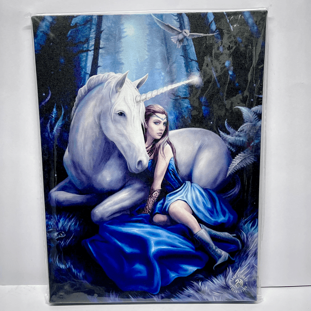 Anne Stokes - Blue Moon Hanging Canvas print