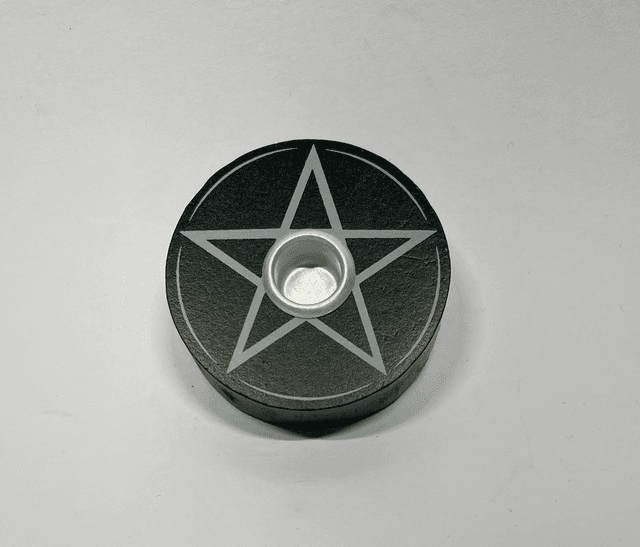 Wooden Pentacle Spell Candle Holder 
