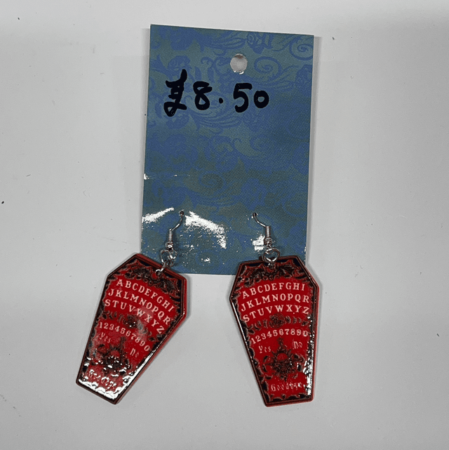 Ouija Board Coffin Earrings 