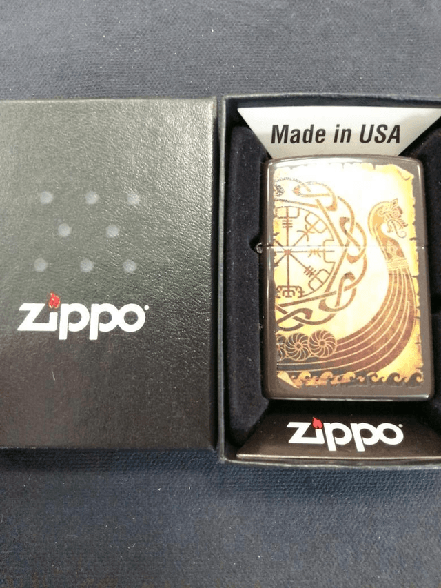 Viking Warship Design Genuine Zippo Lighter 