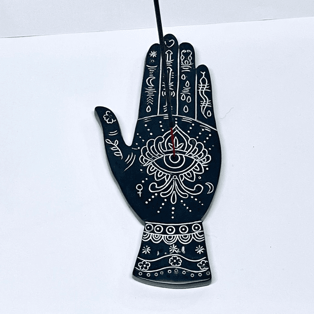 Incense Stick &amp; Cone Burner - Hand of Hamsa 