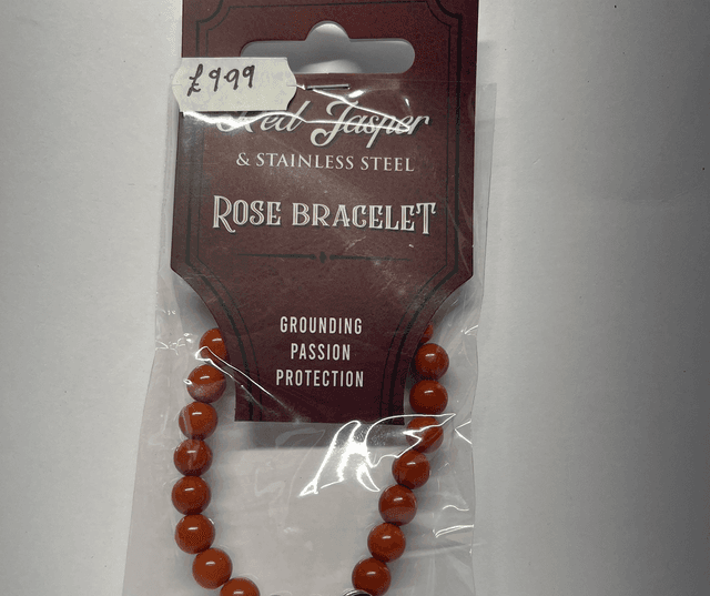 Red Jasper Bracelet with Rose accent 
